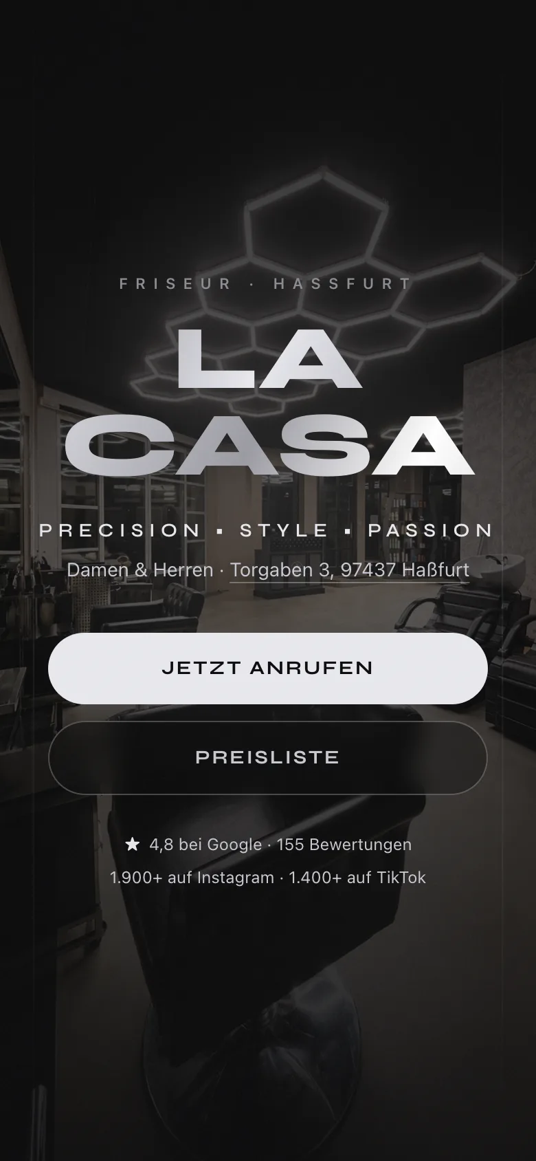 Startseite von La Casa auf dem Handy